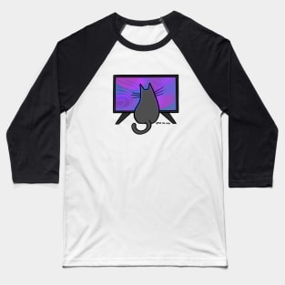 Cat watching TV Baseball T-Shirt